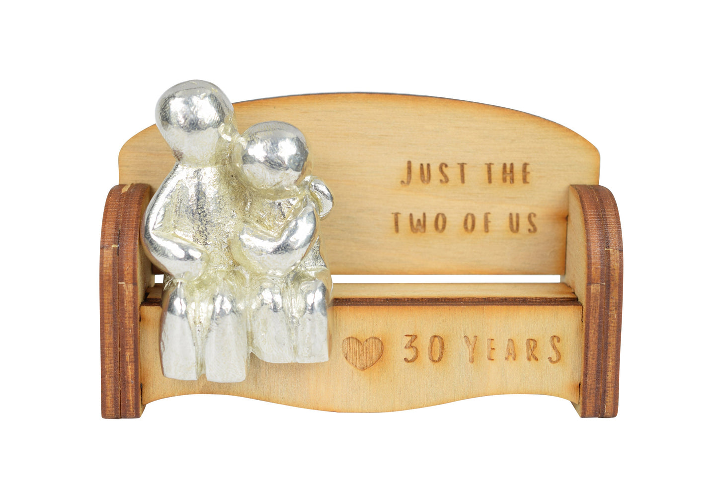 Just the two of us - 30 Years | Cuddling Couple on the Sofa | I Love You Gift | Wooden Sofa Bench | Part of the We Made a Family Range