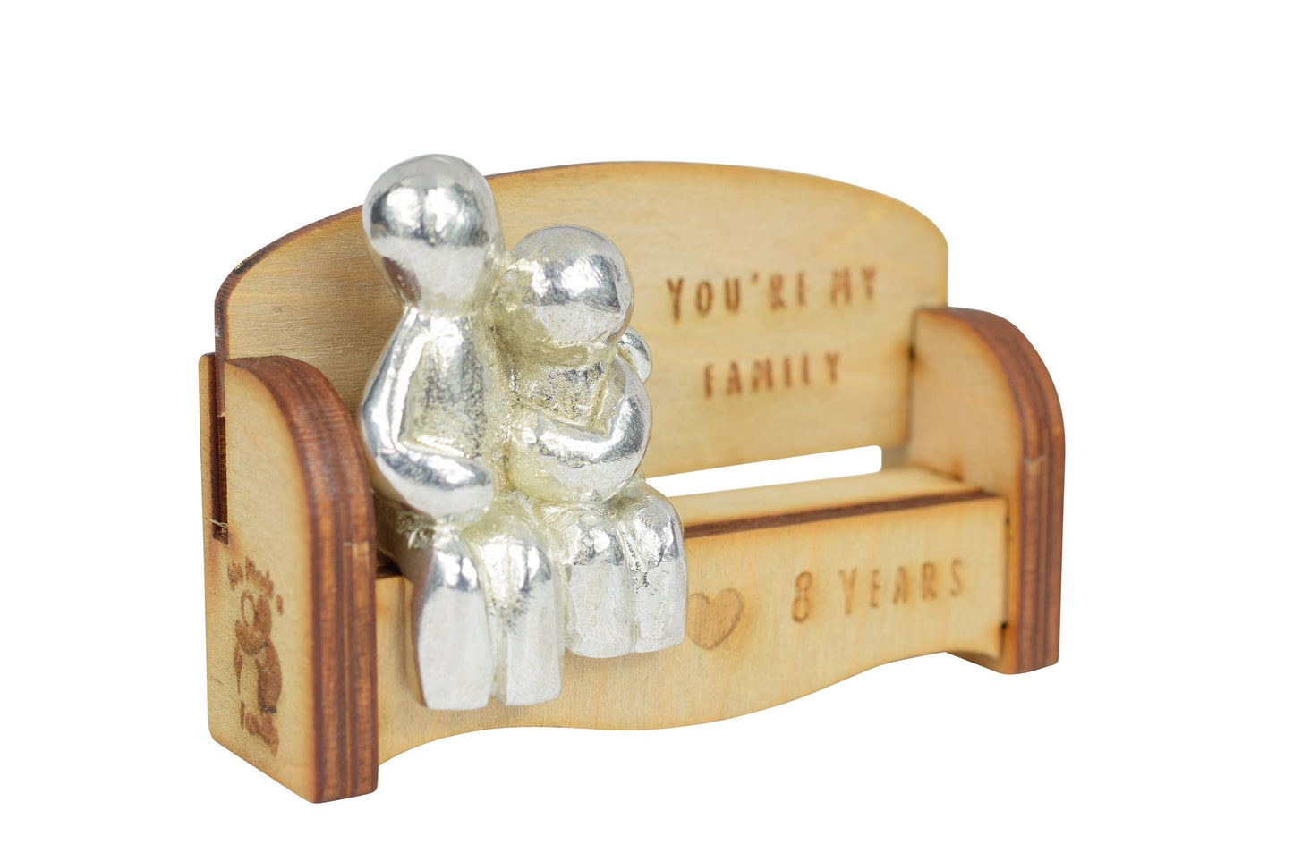 You're my family - 8 Years | Cuddling Couple on the Sofa | I Love You Gift | Wooden Sofa Bench | Part of the We Made a Family Range