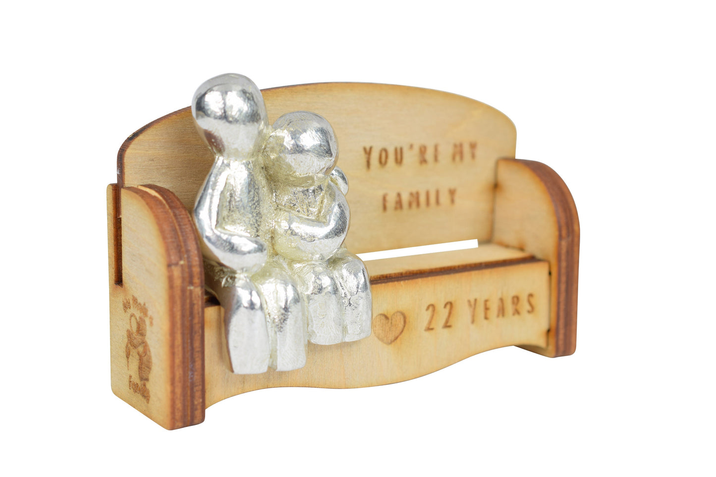 You're my family - 22 Years | Cuddling Couple on the Sofa | I Love You Gift | Wooden Sofa Bench | Part of the We Made a Family Range