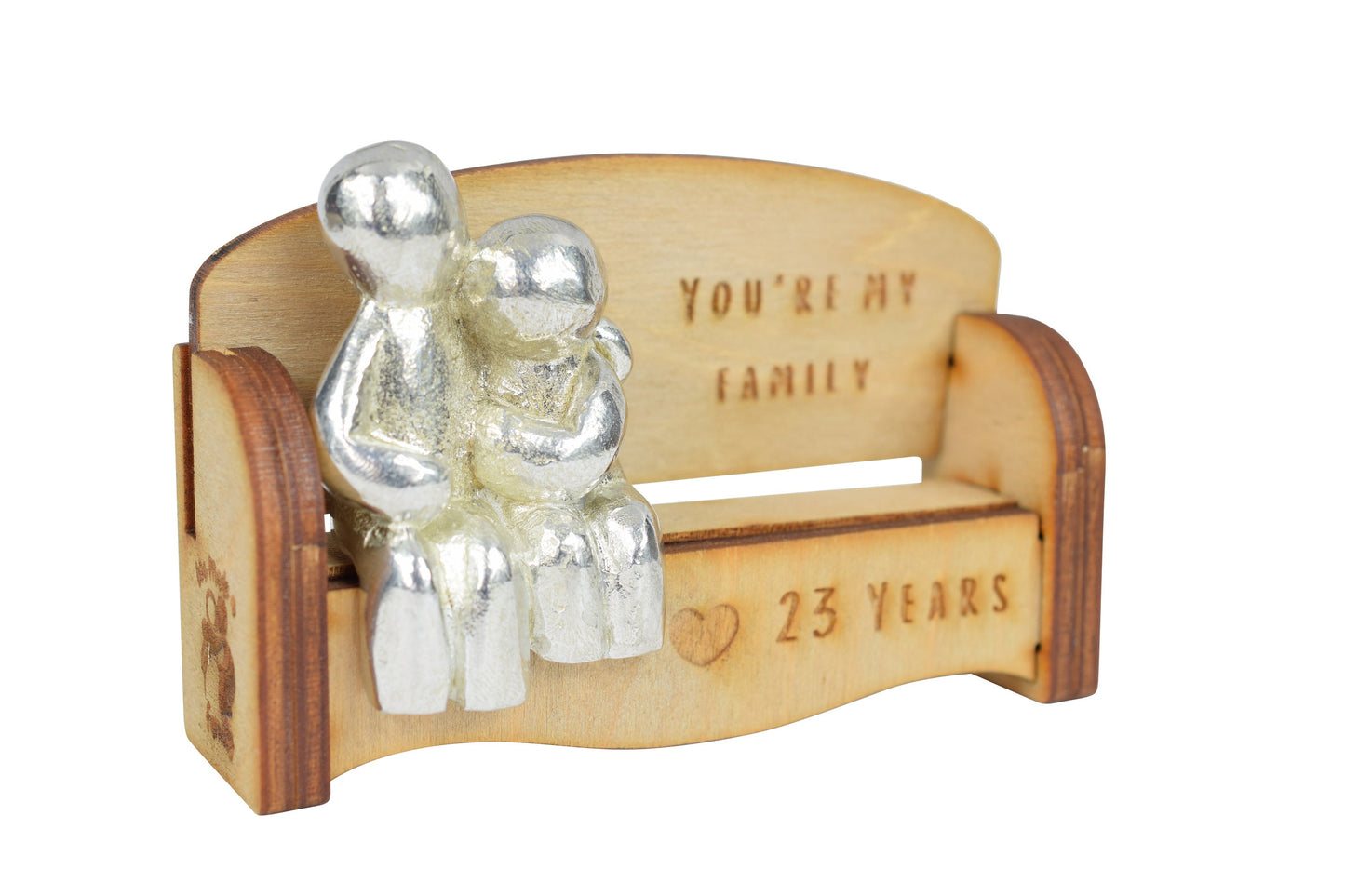 You're my family - 23 Years | Cuddling Couple on the Sofa | I Love You Gift | Wooden Sofa Bench | Part of the We Made a Family Range