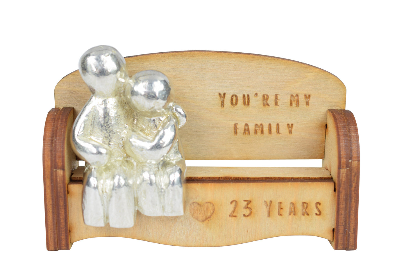 You're my family - 23 Years | Cuddling Couple on the Sofa | I Love You Gift | Wooden Sofa Bench | Part of the We Made a Family Range