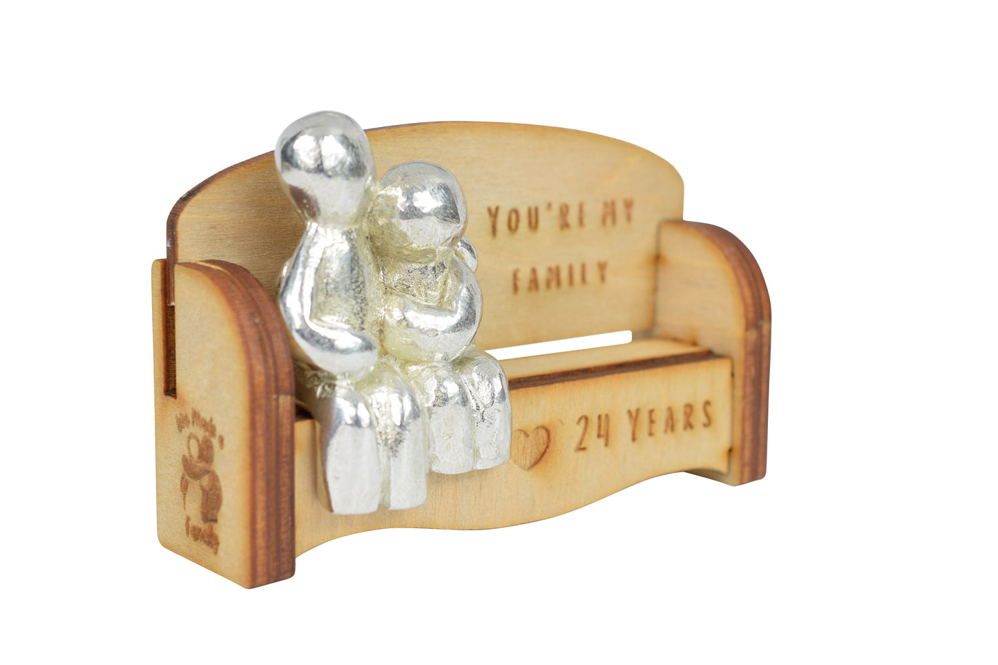 You're my family - 24 Years | Cuddling Couple on the Sofa | I Love You Gift | Wooden Sofa Bench | Part of the We Made a Family Range