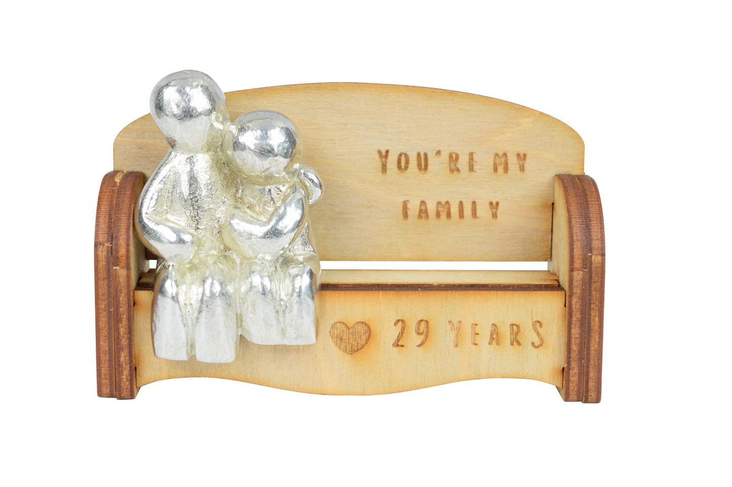 You're my family - 29 Years | Cuddling Couple on the Sofa | I Love You Gift | Wooden Sofa Bench | Part of the We Made a Family Range