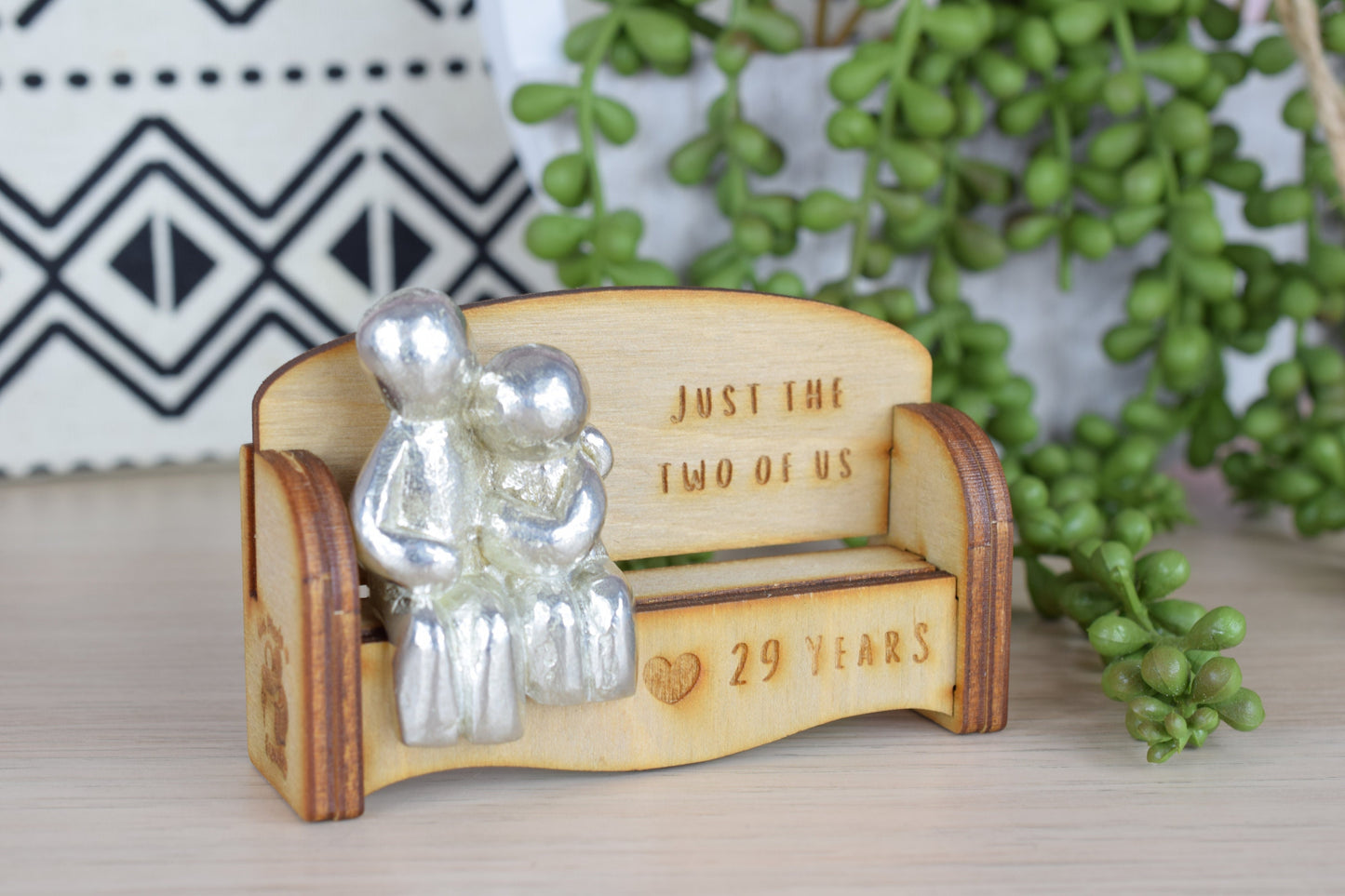 Just the two of us - 29 Years | Cuddling Couple on the Sofa | I Love You Gift | Wooden Sofa Bench | Part of the We Made a Family Range