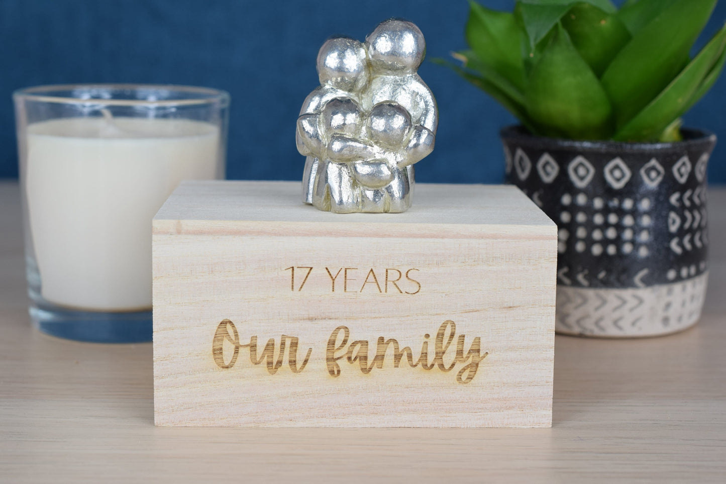 17 Years Our Little Hugging Family | 17th Anniversary Gift - Choose Your Own Family Combination | Part of the We Made a Family Range