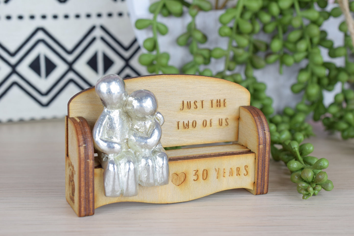 Just the two of us - 30 Years | Cuddling Couple on the Sofa | I Love You Gift | Wooden Sofa Bench | Part of the We Made a Family Range