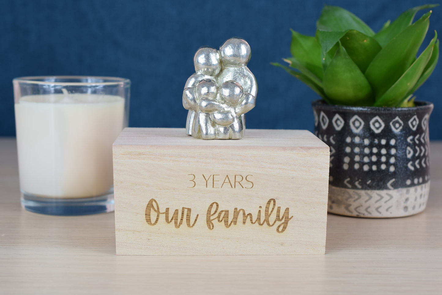 3 Years Our Little Hugging Family | 3rd Anniversary Gift - Choose Your Own Family Combination | Part of the We Made a Family Range