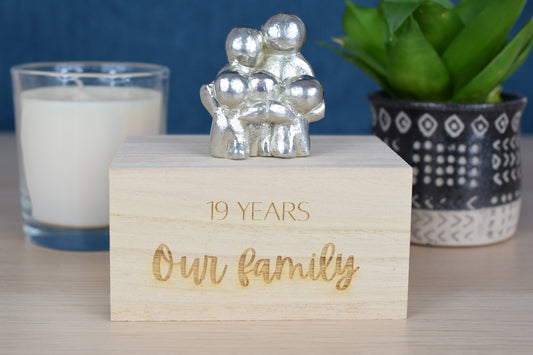 19 Years Our Little Hugging Family | 19th Anniversary Gift - Choose Your Own Family Combination | Part of the We Made a Family Range