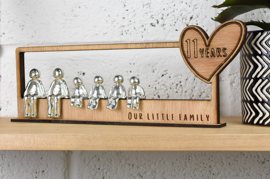 11 Years Our Little Family | 11th Anniversary Gift - Choose Your Own Family Combination