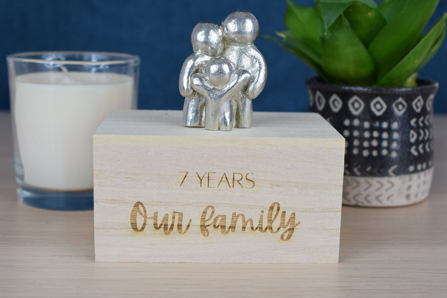 7 Years Our Little Hugging Family | 7th Anniversary Gift - Choose Your Own Family Combination | Part of the We Made a Family Range