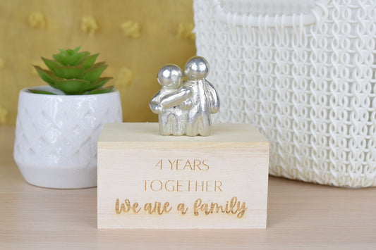 4 Years Together We Are A Family | 4th Anniversary Gift - Choose Your Own Family Combination | Part of the We Made a Family Range