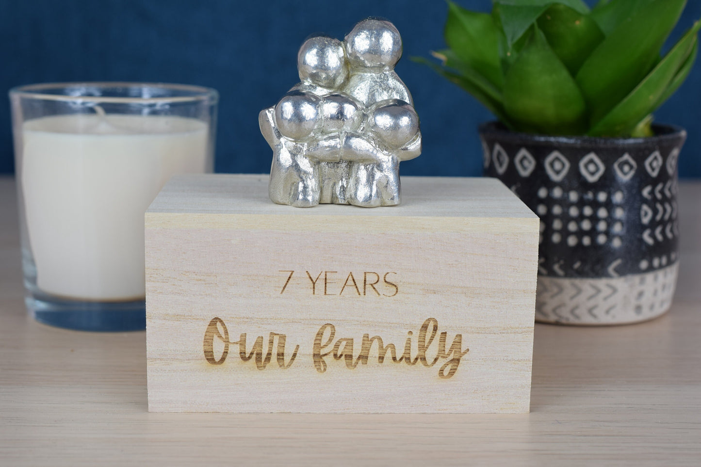 7 Years Our Little Hugging Family | 7th Anniversary Gift - Choose Your Own Family Combination | Part of the We Made a Family Range