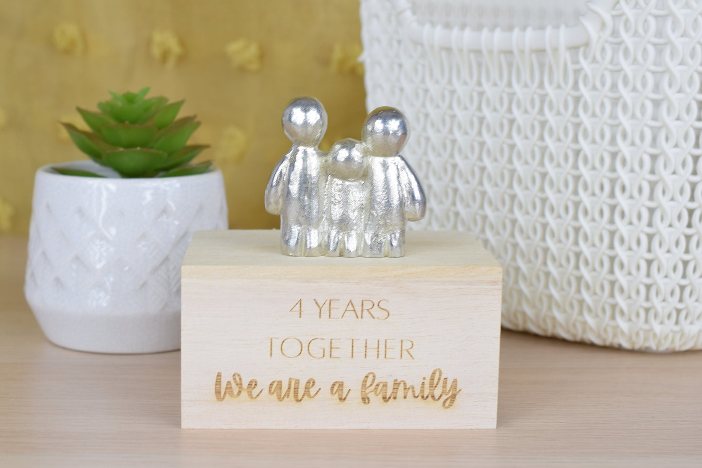 4 Years Together We Are A Family | 4th Anniversary Gift - Choose Your Own Family Combination | Part of the We Made a Family Range