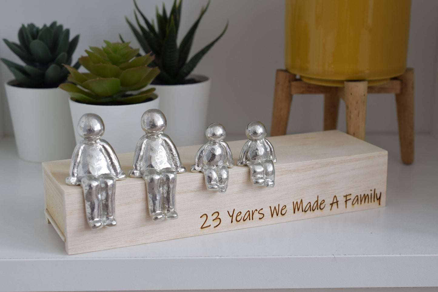 23 Years We Made a Family Sculpture Figurines - 23rd Anniversary | Years 1 to 30 Available | Wooden Box Size & Grain Will Vary