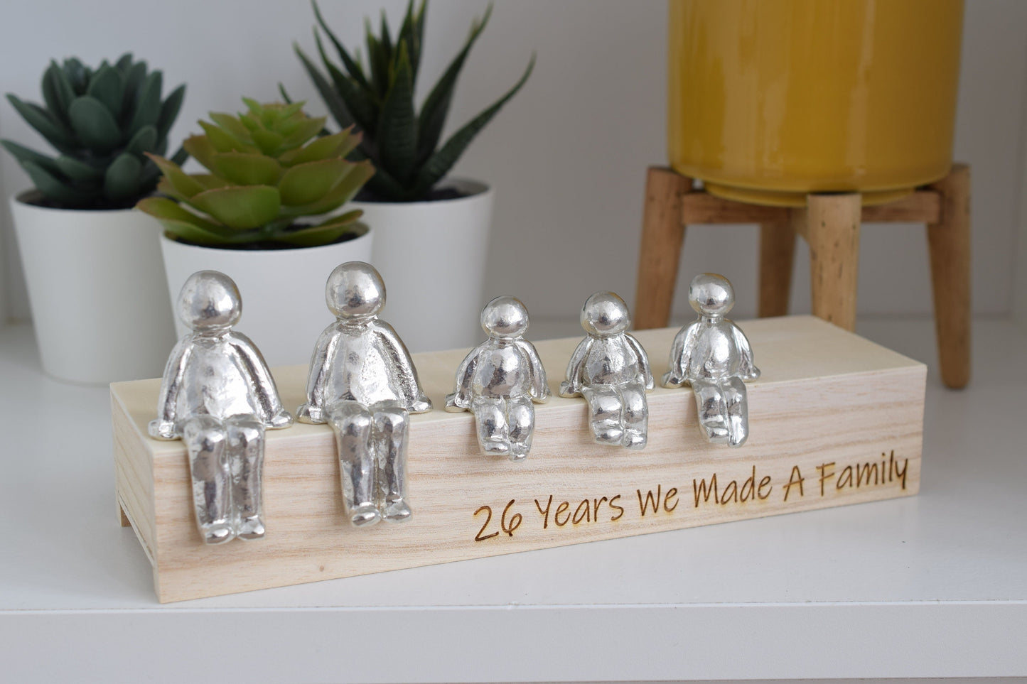 26 Years We Made a Family Sculpture Figurines - 26th Anniversary | Years 1 to 30 Available | Wooden Box Size & Grain Will Vary