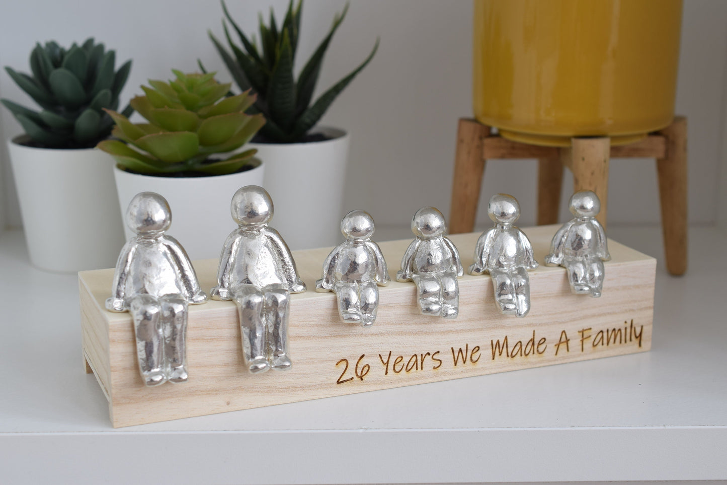 26 Years We Made a Family Sculpture Figurines - 26th Anniversary | Years 1 to 30 Available | Wooden Box Size & Grain Will Vary