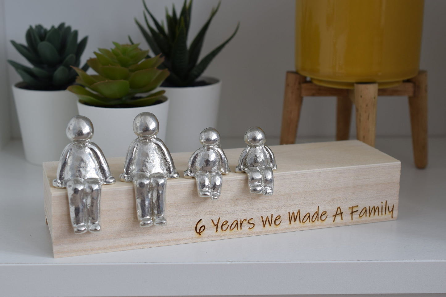 6 Years We Made a Family Sculpture Figurines - 6th Anniversary | Years 1 to 30 Available | Wooden Box Size & Grain Will Vary