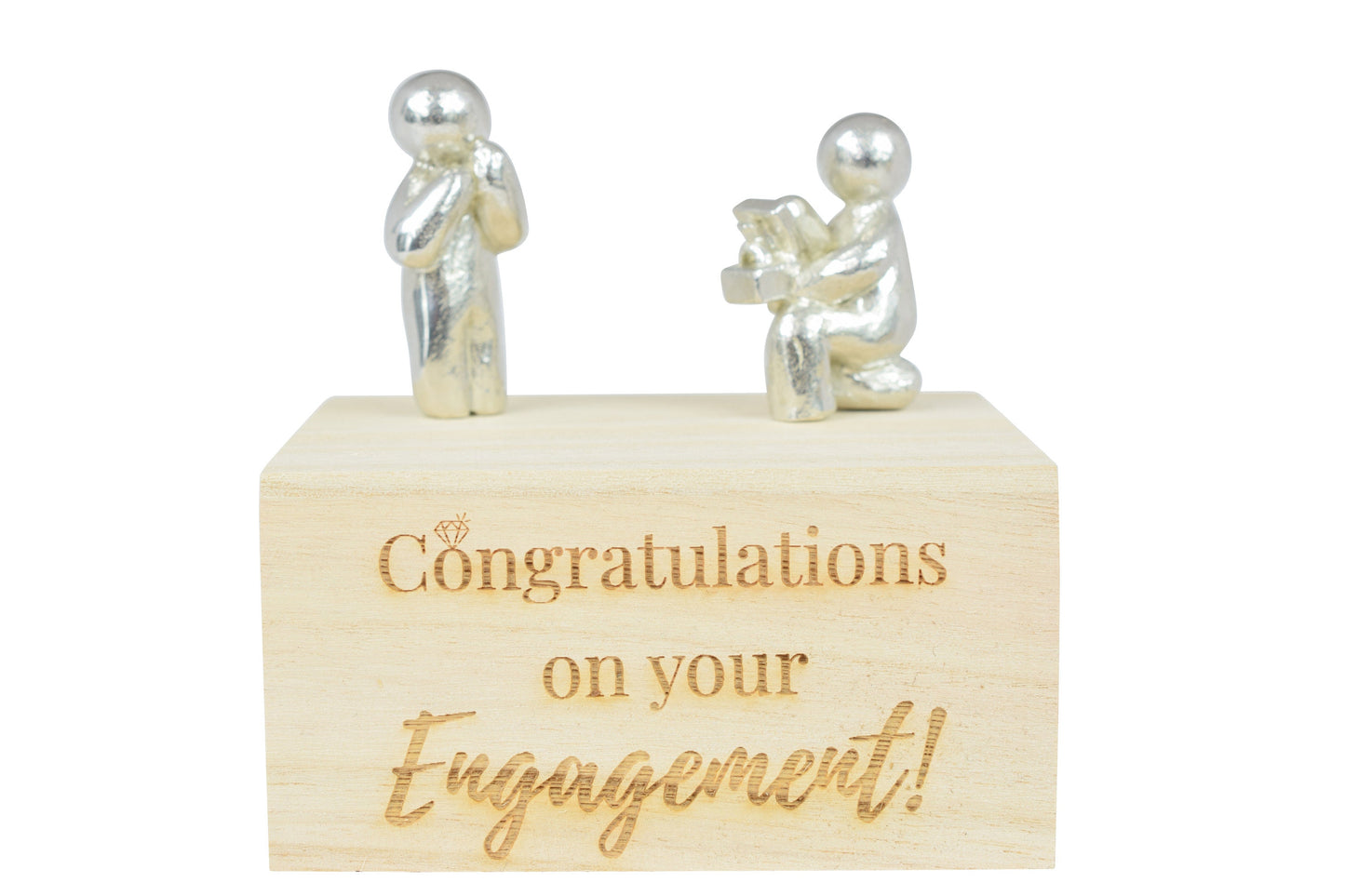 Congratulations on your Engagement Figures on a Wooden Box | Proposal Gift | Engagement Gift | Part of the We Made a Family Range