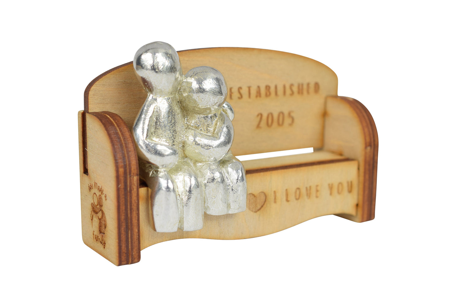 Established 2005 - Cuddling Couple on the Sofa | I Love You Gift | Wooden Sofa Bench | Part of the We Made a Family Range