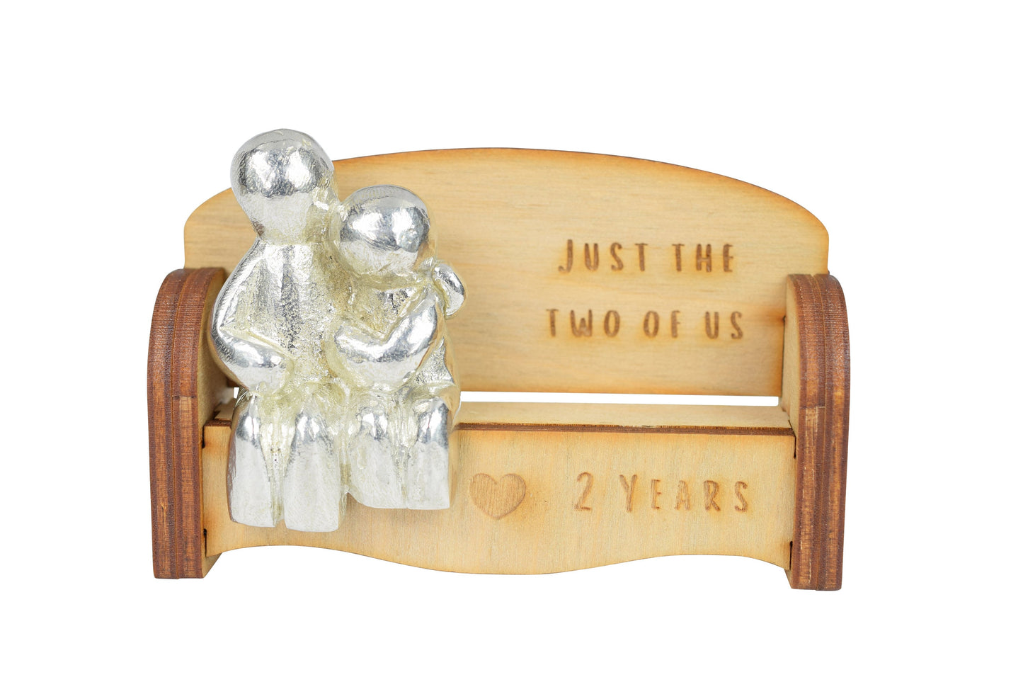 Just the two of us - 2 Years | Cuddling Couple on the Sofa | I Love You Gift | Wooden Sofa Bench | Part of the We Made a Family Range