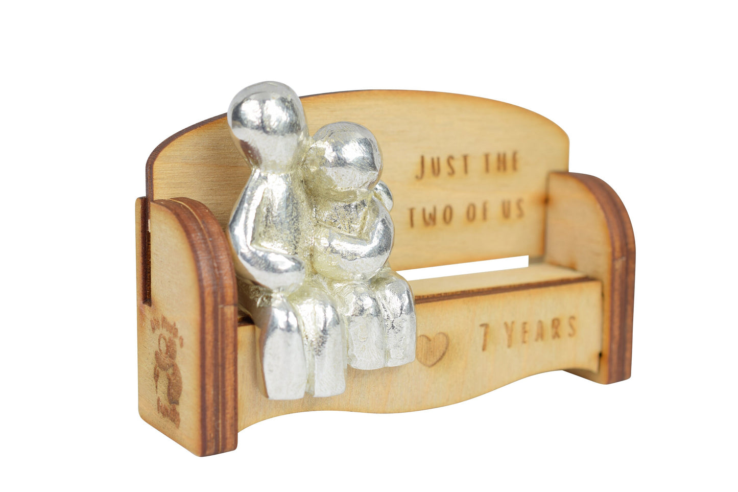 Just the two of us - 7 Years | Cuddling Couple on the Sofa | I Love You Gift | Wooden Sofa Bench | Part of the We Made a Family Range
