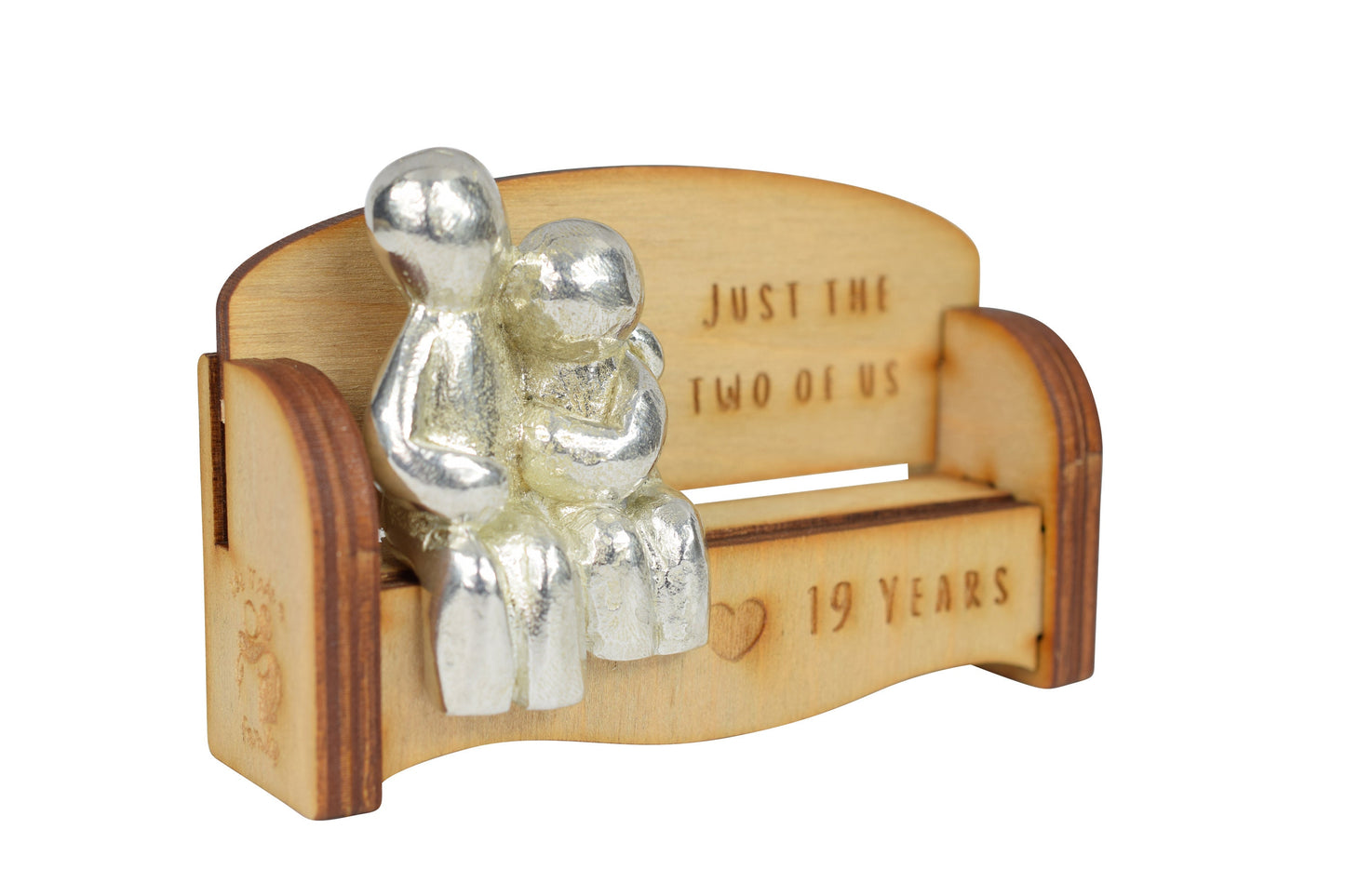 Just the two of us - 19 Years | Cuddling Couple on the Sofa | I Love You Gift | Wooden Sofa Bench | Part of the We Made a Family Range