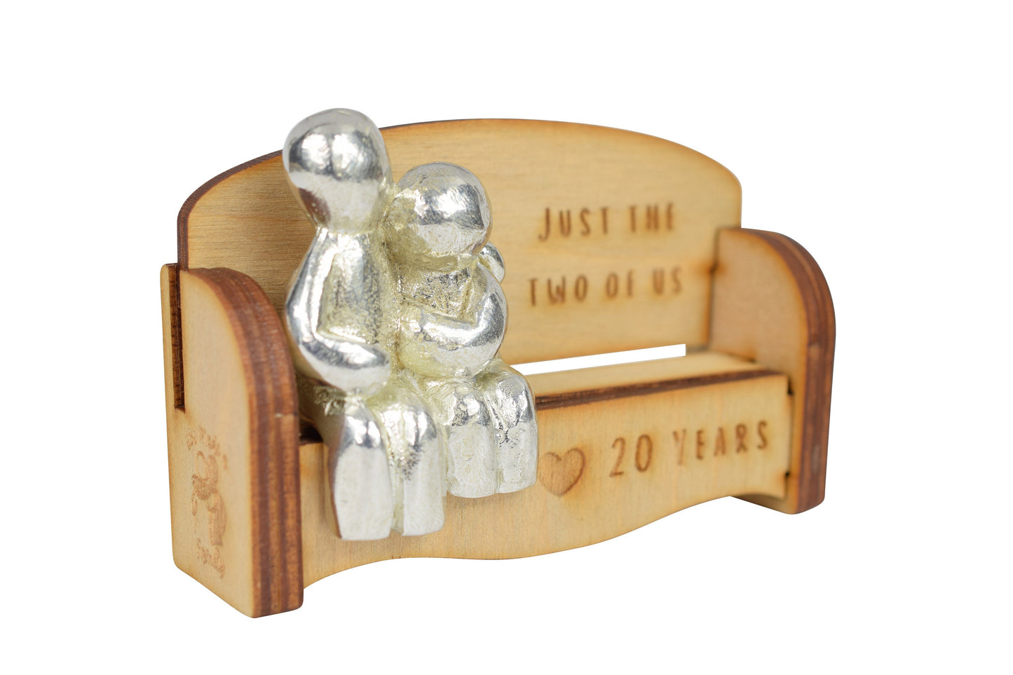 Just the two of us - 20 Years | Cuddling Couple on the Sofa | I Love You Gift | Wooden Sofa Bench | Part of the We Made a Family Range
