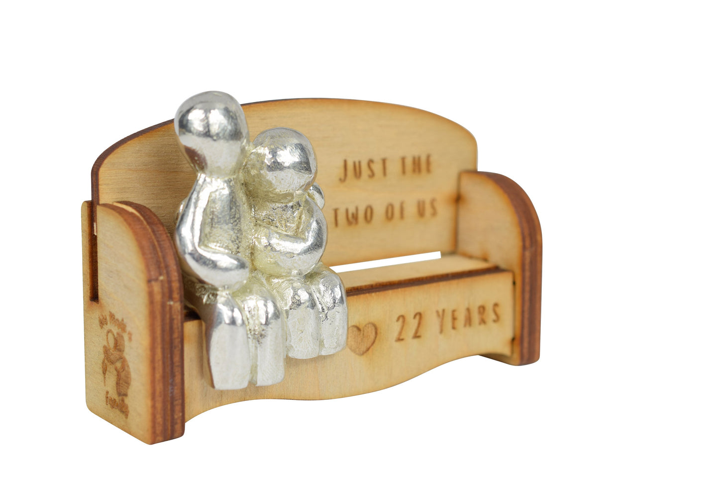 Just the two of us - 22 Years | Cuddling Couple on the Sofa | I Love You Gift | Wooden Sofa Bench | Part of the We Made a Family Range