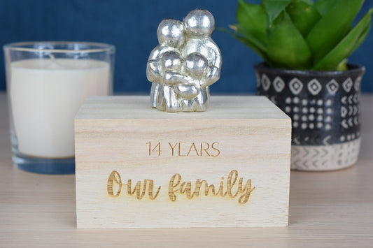 14 Years Our Little Hugging Family | 14th Anniversary Gift - Choose Your Own Family Combination | Part of the We Made a Family Range