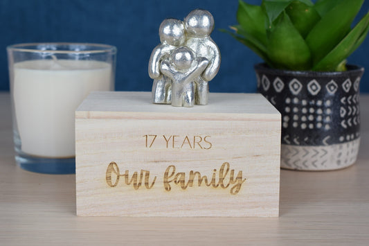 17 Years Our Little Hugging Family | 17th Anniversary Gift - Choose Your Own Family Combination | Part of the We Made a Family Range