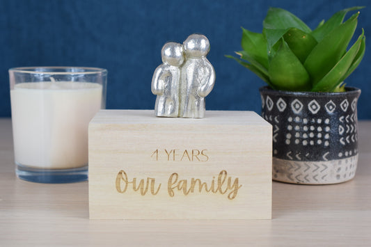 4 Years Our Little Hugging Family | 4th Anniversary Gift - Choose Your Own Family Combination | Part of the We Made a Family Range