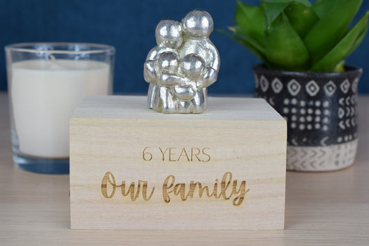 6 Years Our Little Hugging Family | 6th Anniversary Gift - Choose Your Own Family Combination | Part of the We Made a Family Range