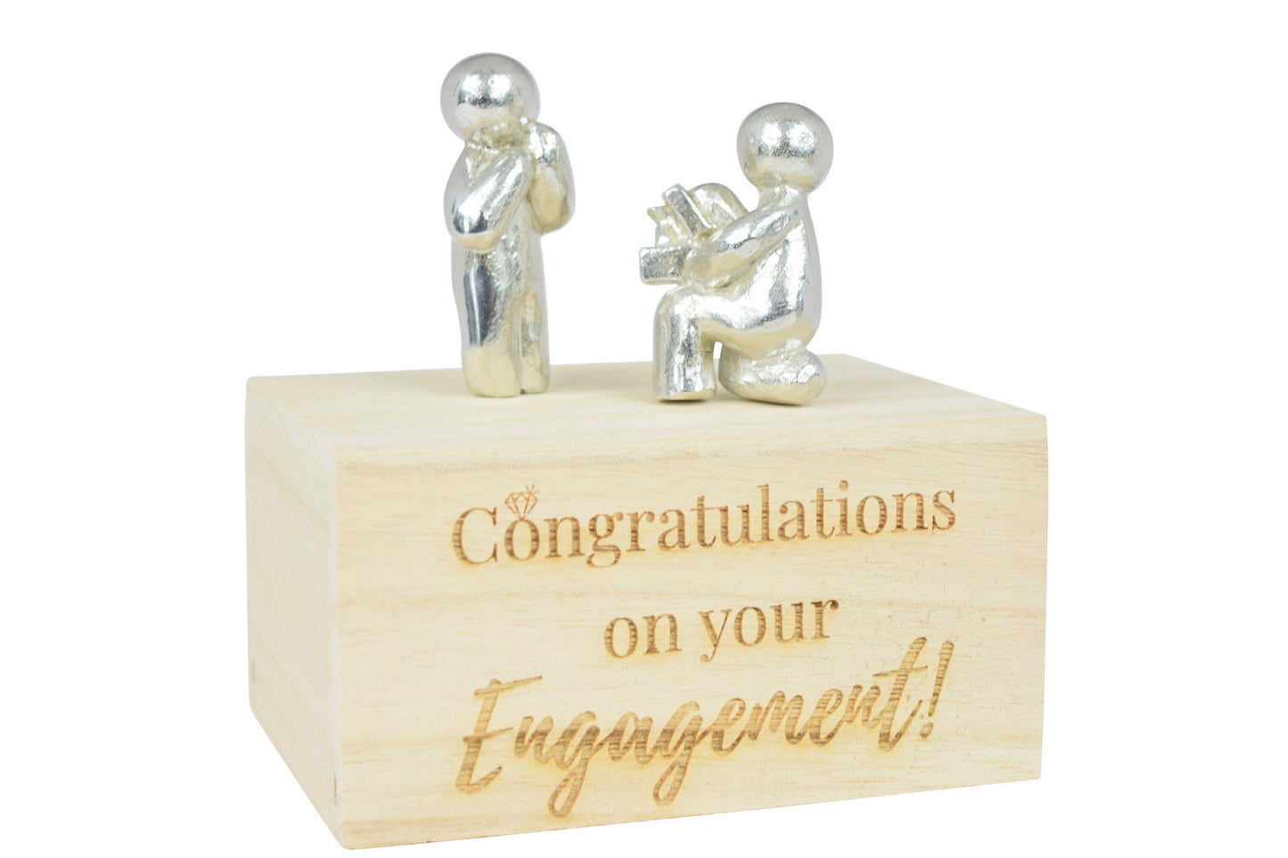 Congratulations on your Engagement Figures on a Wooden Box | Proposal Gift | Engagement Gift | Part of the We Made a Family Range