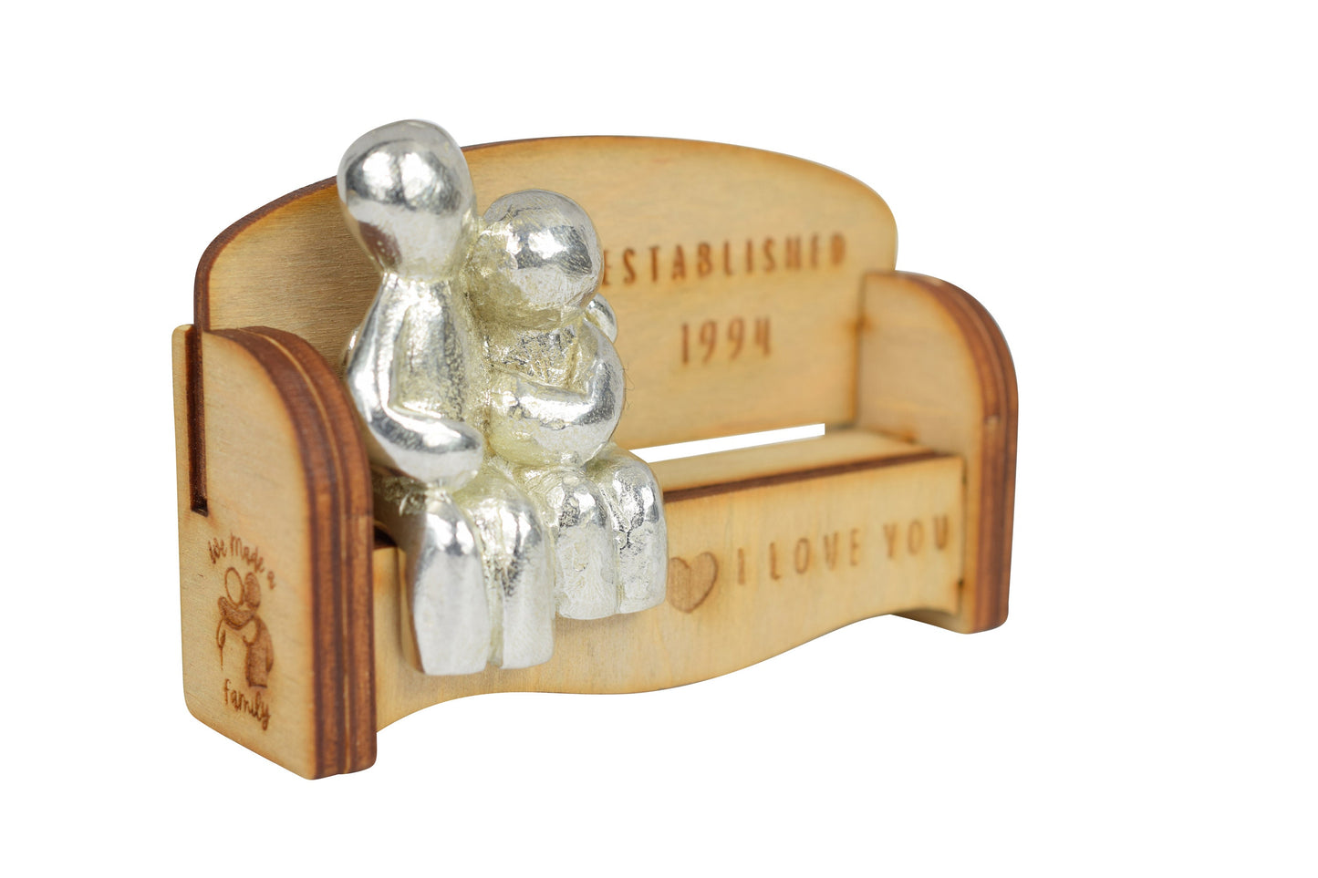 Established 1994 - Cuddling Couple on the Sofa | I Love You Gift | Wooden Sofa Bench | Part of the We Made a Family Range
