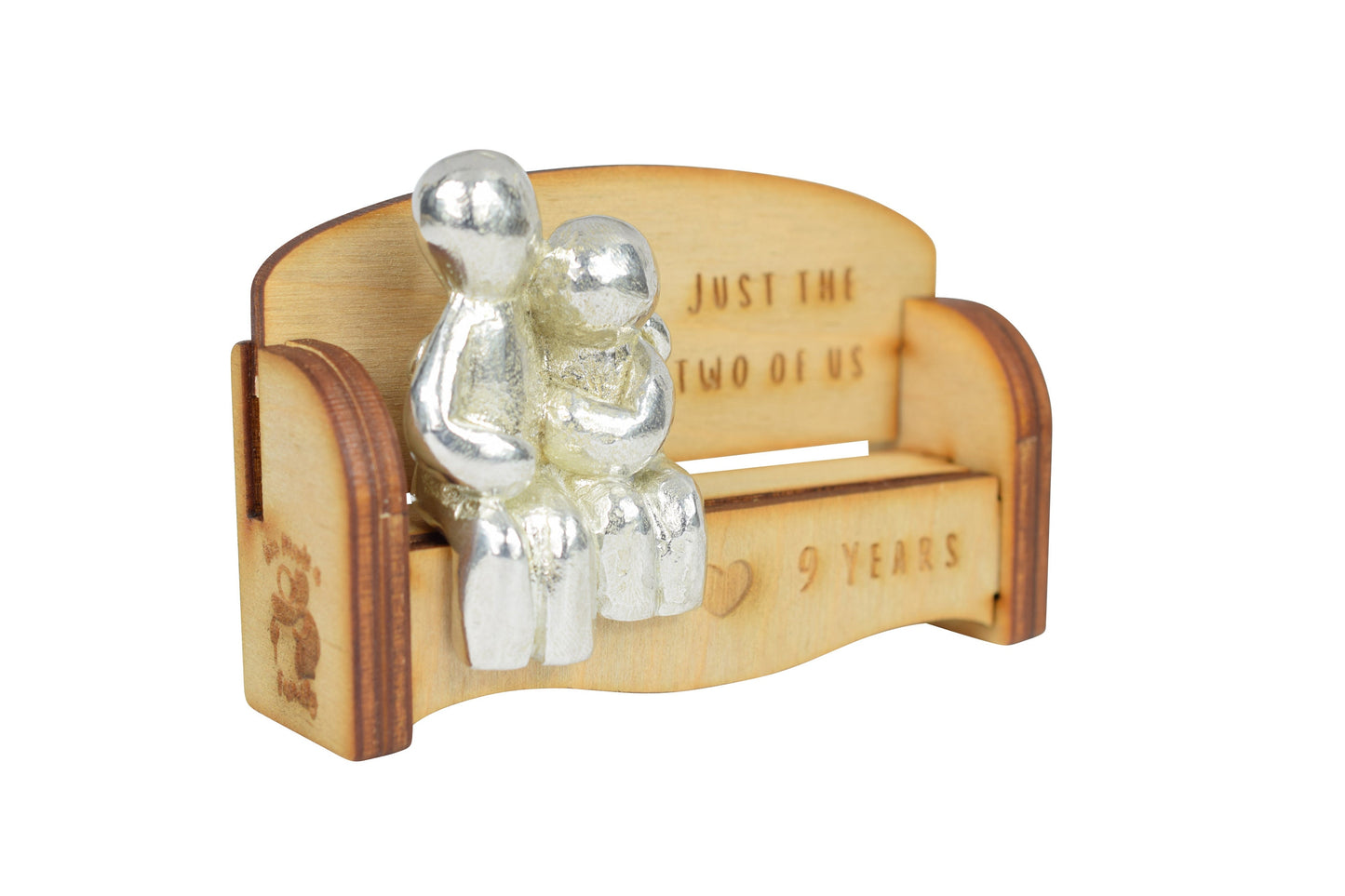 Just the two of us - 9 Years | Cuddling Couple on the Sofa | I Love You Gift | Wooden Sofa Bench | Part of the We Made a Family Range
