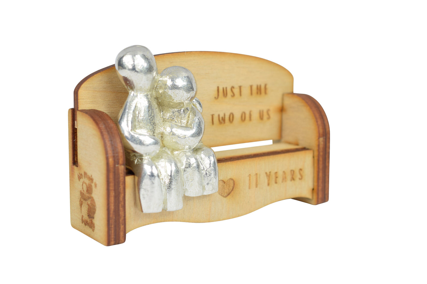 Just the two of us - 11 Years | Cuddling Couple on the Sofa | I Love You Gift | Wooden Sofa Bench | Part of the We Made a Family Range