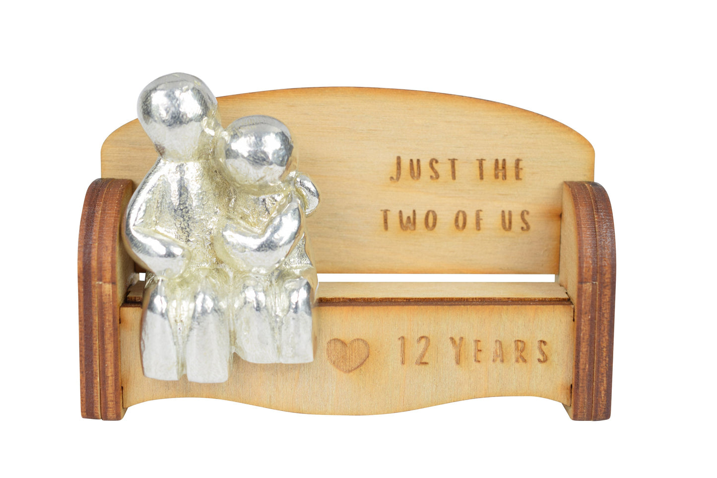 Just the two of us - 12 Years | Cuddling Couple on the Sofa | I Love You Gift | Wooden Sofa Bench | Part of the We Made a Family Range