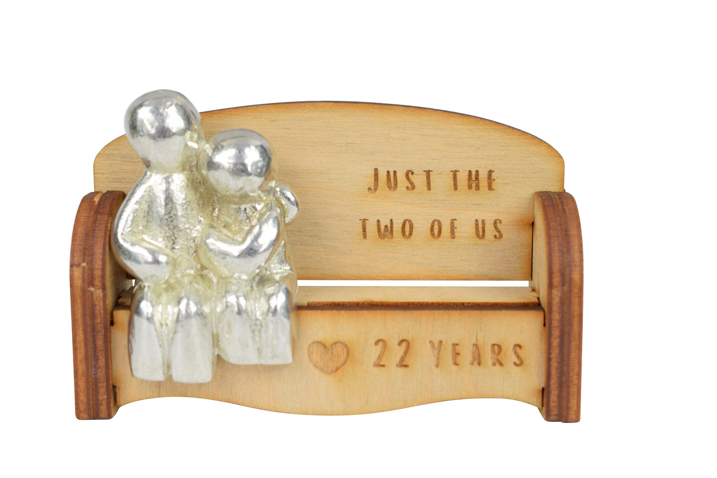 Just the two of us - 22 Years | Cuddling Couple on the Sofa | I Love You Gift | Wooden Sofa Bench | Part of the We Made a Family Range