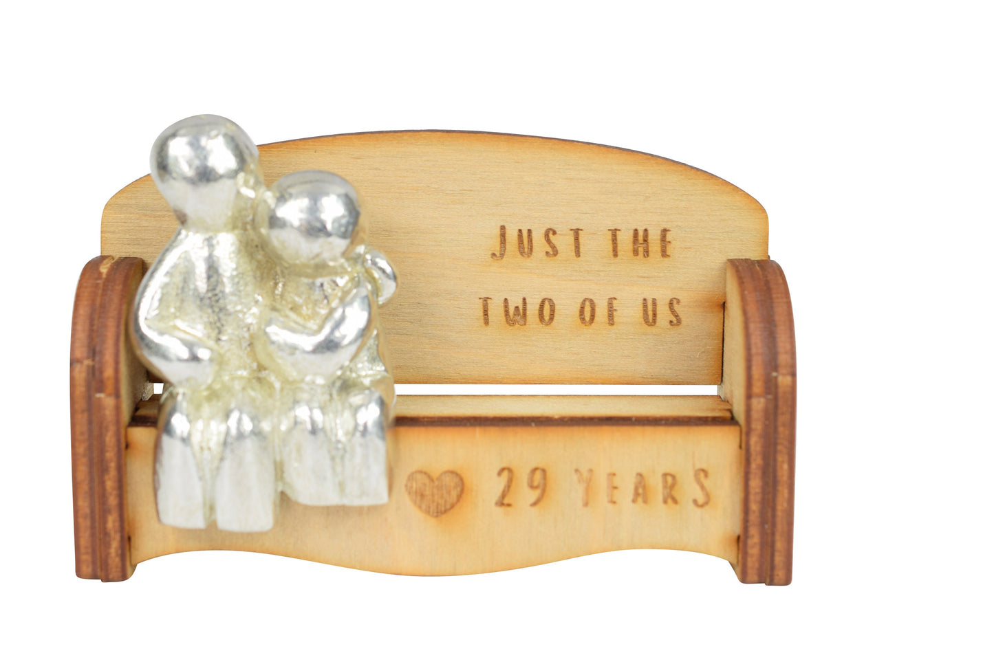 Just the two of us - 29 Years | Cuddling Couple on the Sofa | I Love You Gift | Wooden Sofa Bench | Part of the We Made a Family Range