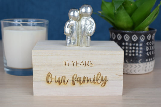 16 Years Our Little Hugging Family | 16th Anniversary Gift - Choose Your Own Family Combination | Part of the We Made a Family Range