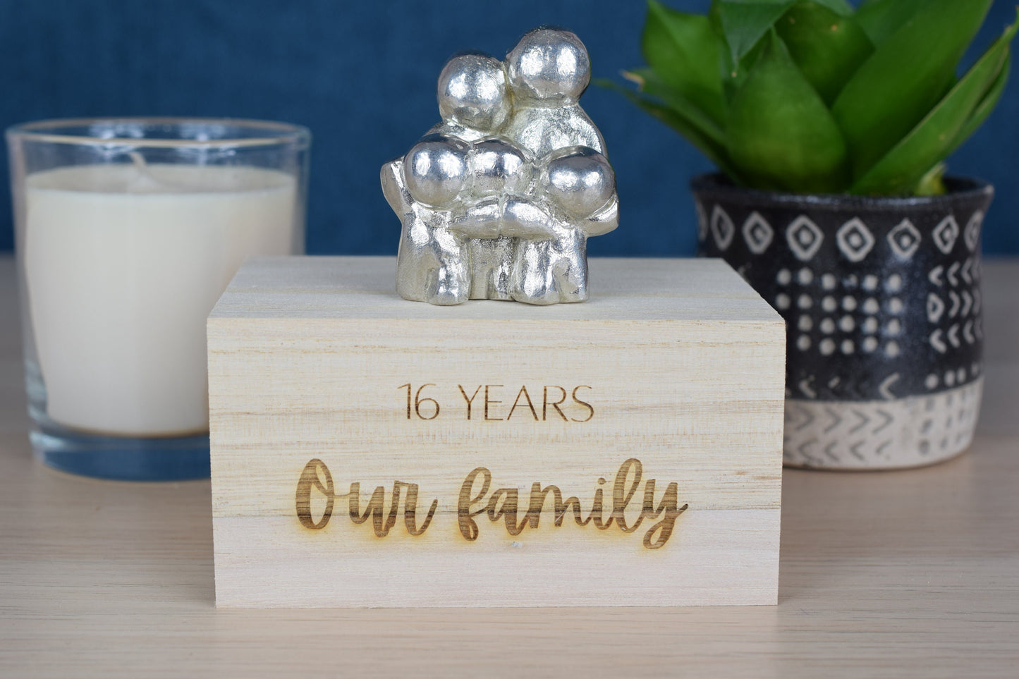 16 Years Our Little Hugging Family | 16th Anniversary Gift - Choose Your Own Family Combination | Part of the We Made a Family Range