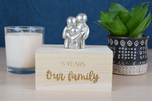 5 Years Our Little Hugging Family | 5th Anniversary Gift - Choose Your Own Family Combination | Part of the We Made a Family Range