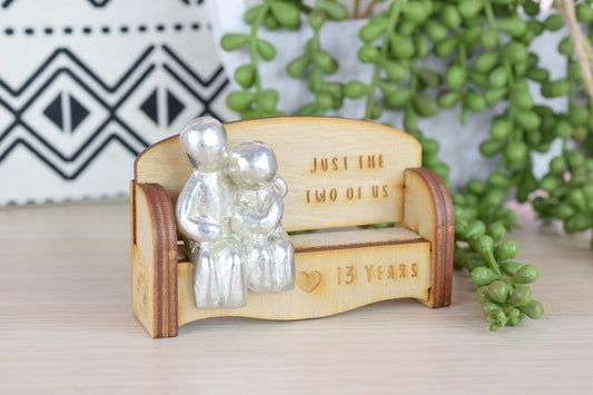 Just the two of us - 13 Years | Cuddling Couple on the Sofa | I Love You Gift | Wooden Sofa Bench | Part of the We Made a Family Range