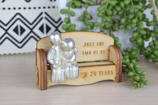 Just the two of us - 24 Years | Cuddling Couple on the Sofa | I Love You Gift | Wooden Sofa Bench | Part of the We Made a Family Range