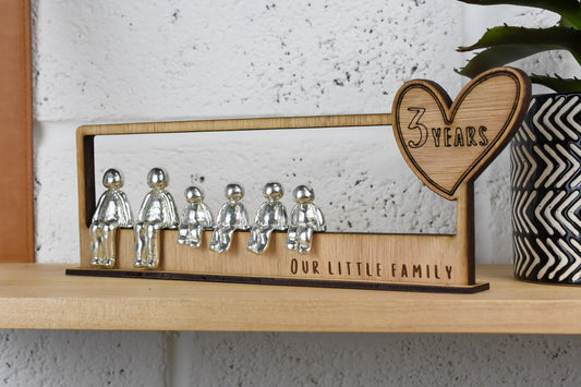 3 Years Our Little Family | 3rd Anniversary Gift - Choose Your Own Family Combination