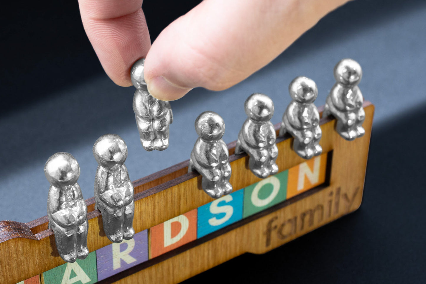 10th Anniversary My Family Personalised Family Name Gift: Tin Figures - 10th Anniversary | Our Family Ornament (famname10)