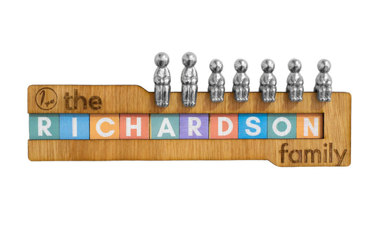 My Family We Made a Family 1st Anniversary Family Name – Create Your Own Family with Metal People and Full Letter Set (famname1)