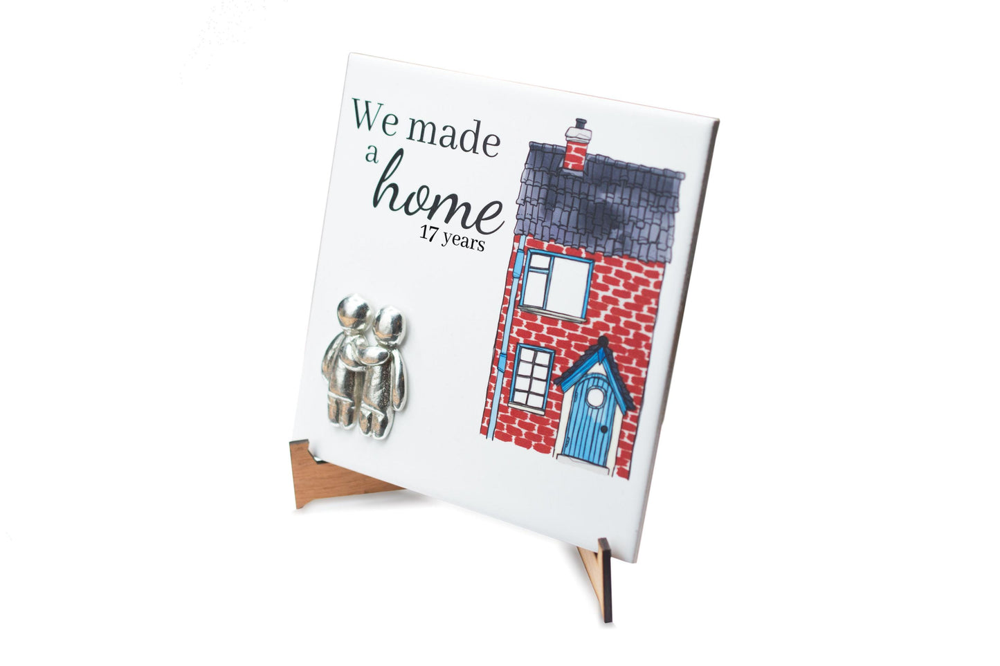 17th Anniversary We Made a Home Anniversary Ornament - Customized Family Combination Full Colour Ornament - Create Your Family Home